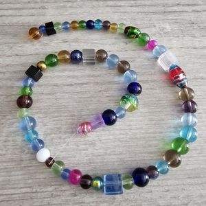 002 Multi- color, multi-size glass beads for jewelry making - 15 inch strand